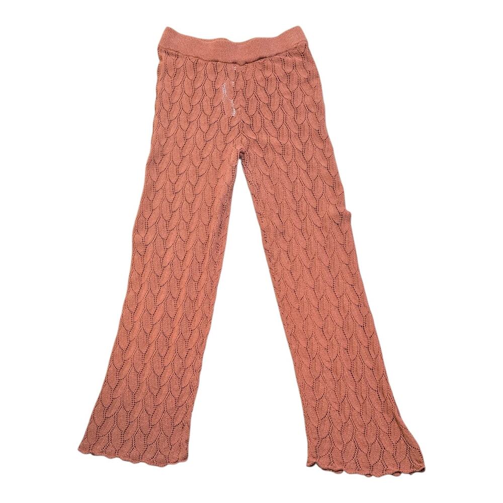 Topshop Retro 70s Boho Open Knit Crochet Knit Cover Up Pants Medium